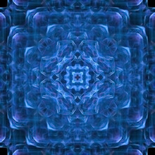 Abstract Blue Fractal Symmetrical Background