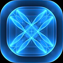 Abstract Blue Fractal Symmetrical Background