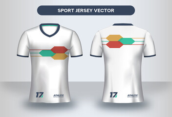 Wall Mural - Football Jsersey design template. Soccer club uniform T-shirt front and back view.