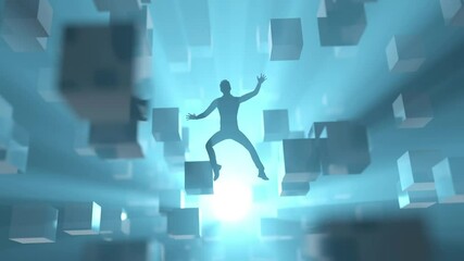 man fall into the digital abyss 