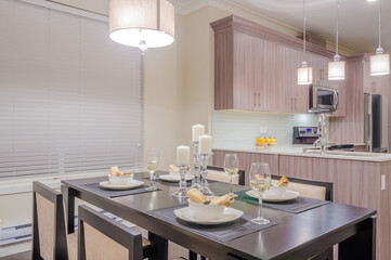 Modern dining room in luxury house.