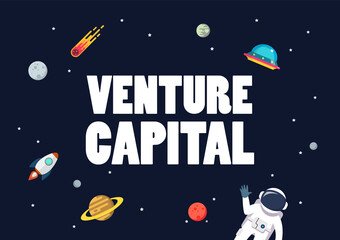 Wall Mural - venture capital with space background