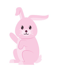 Canvas Print - cute pink rabbit