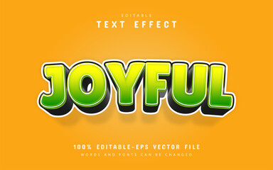 Joyful text, editable text effect cartoon style