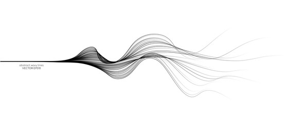 vector abstract wavy lines flowing dynamic isolated on white background for concept of ai technology