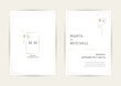 © Anfi_5933 - Minimalist wedding invitation card template design, golden line art drawing with triangle frame. Good for poster, card, invitation, flyer, cover, banner, placard, brochure and other graphic design.