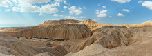 Panorama Of The Gorge Of The Dried Riverbed Of The OG River Near The Dead Sea