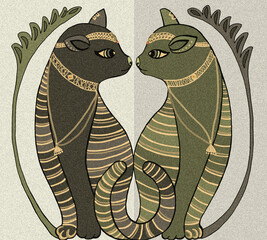 Naklejka na meble two egyptian cats