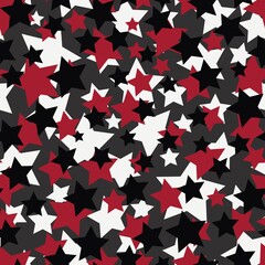 Sticker - star red print. star seamless pattern. for print or banner or fabric