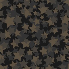 Wall Mural - brown kamo star print. star seamless pattern. for print or banner or fabric