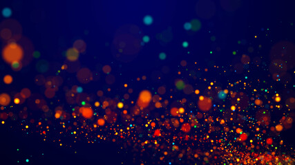 Wall Mural - magical multicolored sparkles of light form abstract simple spiral structure. multi-colored glow par