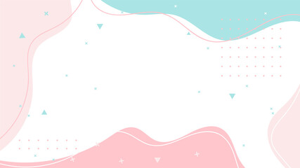 beautiful pastel social media banner template with minimal abstract organic shapes composition in tr