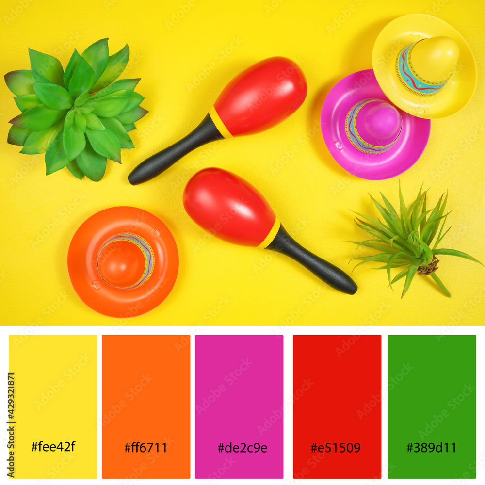 Designer Pack Color Palette inspired by the colors of Cinco De Mayo ...