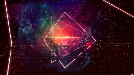 Wall Mural - illumination abstract background. futuristic vj motion graphics, club concert with projection mappin