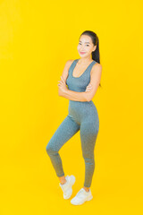 Wall Mural - Portrait beautiful young asian woman with sportswear