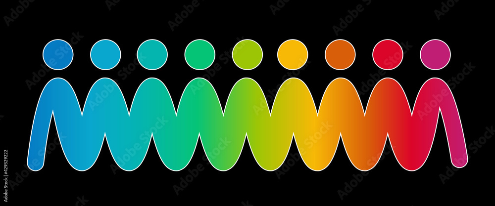 Inclusion and diversity infographic vector set, multi color represent inclusion and diversity social