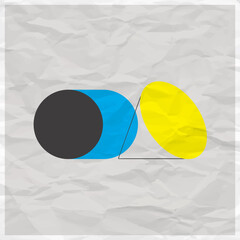 Aufkleber - Abstract geometric color solids figures still life composition. Cylinder and cone on white paper effect background. Abstract design poster