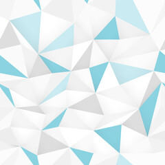 Aufkleber - White - Blue triangles pattern, seamless vector. Blue Polygonal Pattern Background