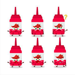 Poster - Cartoon character of hot sauce with what expression