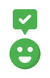 Smiley or emoticon approval satisfy vector icon.