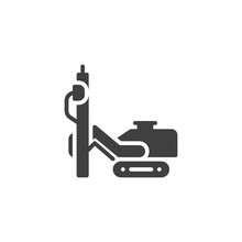 Hydraulic Piling Machine Vector Icon