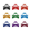 © sljubisa - Taxi icon isolated on white background color set