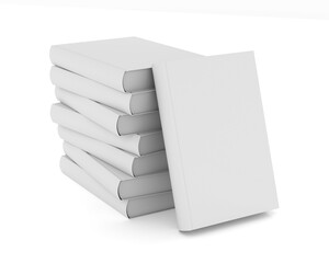 Wall Mural - pile books on white background. Isolated 3D illustration