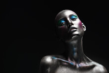 Glittering Body Art And Makeup