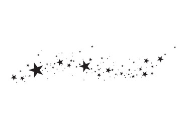 Wall Mural - stars on a white background. black star shooting with an elegant star.meteoroid, comet, asteroid, st