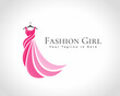 abstract beauty women's dress fashion logo design illustration