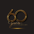 © Vectorideas - 60 Years Anniversary Logo Golden Colored isolated on black background, vector design for greeting card and invitation card