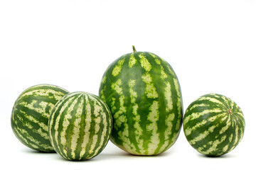 Wall Mural - Whole watermelon on white background