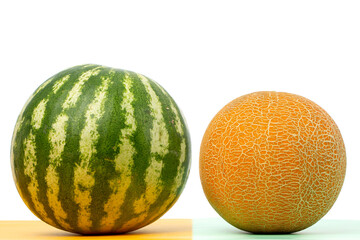 Wall Mural - Watermelon and melon in studio