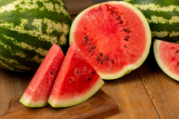 Wall Mural - Slice of watermelon on white background