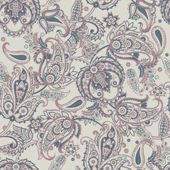 Paisley Floral oriental ethnic Pattern. Seamless Vector Ornament. Damask fabric patterns.