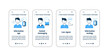 © Antstudio - Information overload onboarding mobile app screens. Consists of info age, instant messaging, low signal, info ecology steps menu. Set of UI, UX, web template with RGB color linear icons