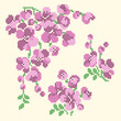 cross stitch purple flowers