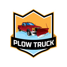 Plow Truck Badge Design Logo, Good For Plow Truck Business Company Logo