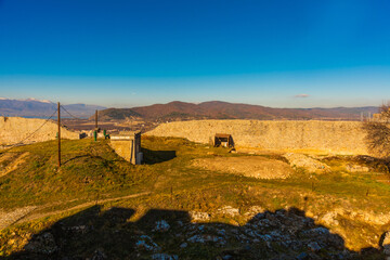 OHRID, NORTH MACEDONIA: The Old Fortress of King Samuel or Samuel's Stronghold in Ohrid, a UNESCO World Heritage Site