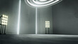 © Maingraph - Virtual music stage backdrop, with spotlights. Perspective view..A background Ideal for solo musician live performance