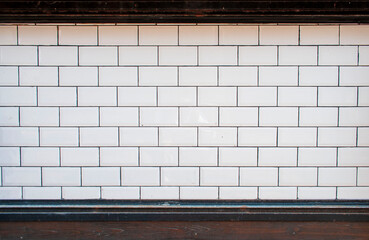 Wall Mural - White brick wall texture for background