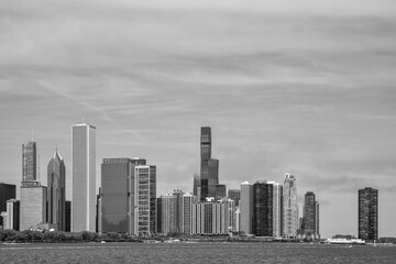 Wall Mural - Chicago city skyline along the waterfront