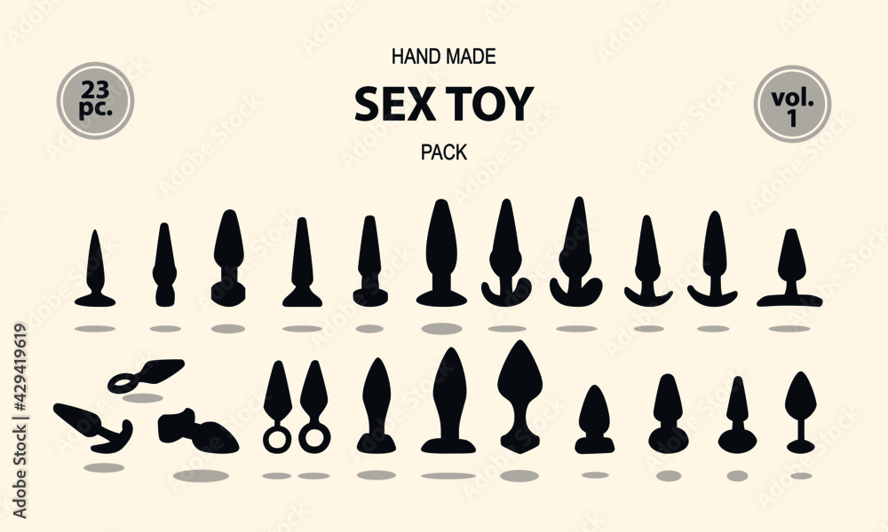 sex toy categories Sex toy silhouette pack vol. 1 Stock Vector