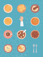 Canvas Print - set food menu