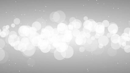 Wall Mural - Abstract animation of defocused white particles on gray background