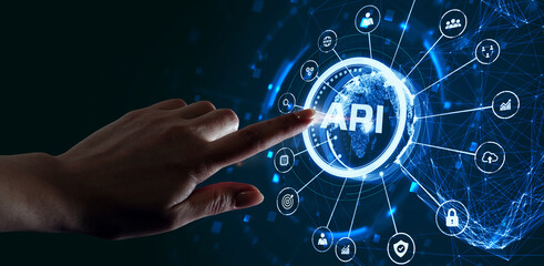 API - Application Programming Interface. Software development tool. Business, modern technology, internet and networking concept