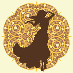 Belly dancer girl silhouette