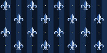 Fleur De Lys Seamless Pattern Navy Blue