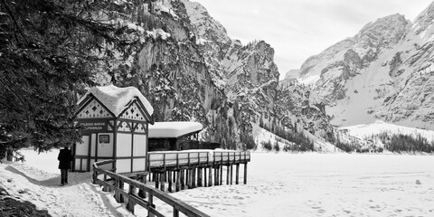 Sticker - Snow on the Dolomites Mountains, Italy