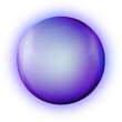 © Alla - Glass purple ball or precious pearl. Glossy realistic ball, 3D abstract vector illustration highlighted on a white background. Big metal bubble with shadow